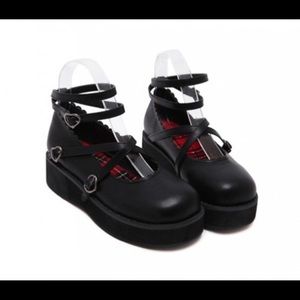 Black lolita Mary Jane shoes